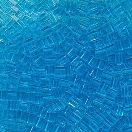 Miyuki square glass seed beads: SB148, transparent light blue, 20 g, ~208 beads