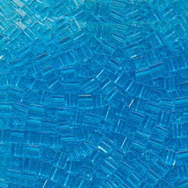 Miyuki 4mm square glass seed beads: transparent light blue, SB148, 20g (~208 beads)