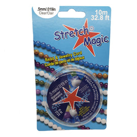 Stretch Magic bead and jewelry cord: .5 mm diameter, clear, 10 meter spool. Make stretch bracelets & anklets. Thinner for lightweight beads.