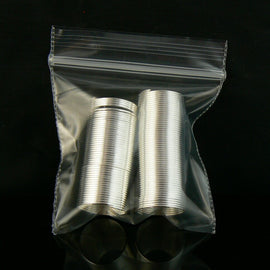 Reclosable zip top storage bags: 2" W x 2" L, clear polyethylene, 2 mil thick, 100 bags