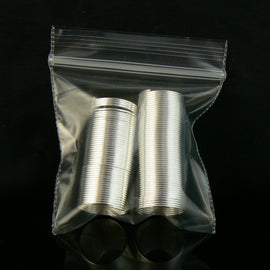 Reclosable zip top storage bags: 2" W x 2" L, clear polyethylene, 2 mil thick, 100 bags
