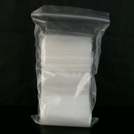 Reclosable zip top storage bags: 3" W x 4" L, clear polyethylene, 2 mil thick, 100 bags