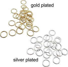 Gold or Silver Plated Jump Rings: 8mm, 18 Gauge, 144 pcs