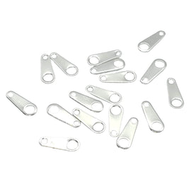 Silver Plated Brass Chain Tabs: Necklace/Anklet Ends, 10mm (25 pcs)