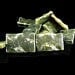 Large Green Serpentine Beads: Wavy Flat Rectangle, 9 pcs (12.5" strand)