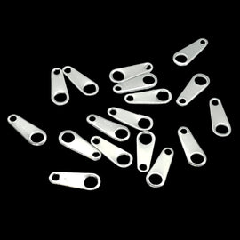 Silver Plated Brass Chain Tabs: Necklace/Anklet Ends, 10mm (25 pcs)