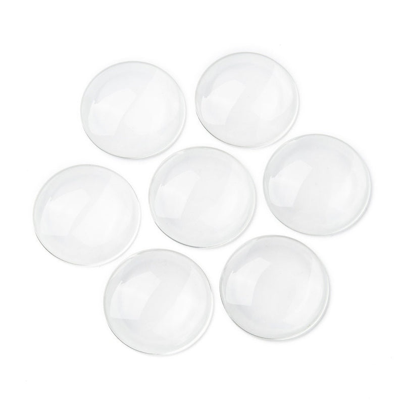 Clear Glass Round Cabochons, 48 mm x 11 mm tall, 10 pcs.
