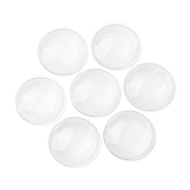 Clear Glass Round Cabochons, 48 mm x 11 mm tall, 10 pcs.