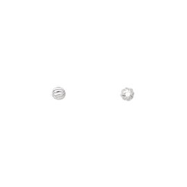 Silver Plated Corrugated Round Beads: 3mm Brass Beads (100 Pieces)