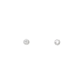 Silver Plated Corrugated Round Beads: 3mm Brass Beads (100 Pieces)