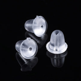 4mm Clear Plastic Earnuts: Bullet Clutch Stoppers, 100 pieces