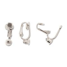 Earring converters: silver plated metal, The Bead Smith, 1 pair Nickel free, EU compliant. EC10SP-R