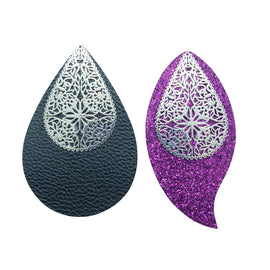 Rose Gold Filigree Teardrop Connectors: Brass Earring Pendants, 40x 26.5mm, 10 pcs