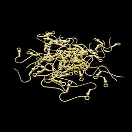 Gold Plated Fishhook Ear Wires: 19 mm, 3 mm Ball, 144 pcs