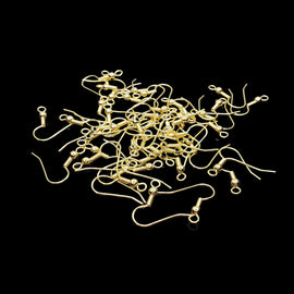 Gold Plated Fishhook Ear Wires: 19 mm, 3 mm Ball, 144 pcs
