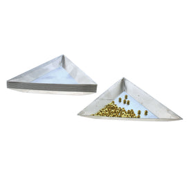 Beading/ sorting tray set: 3 1/4" x 1/4" triangle, aluminum, 12 pcs. BULK PACKAGE