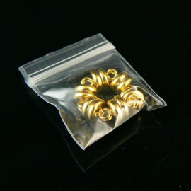 Reclosable zip top storage bags: 1" W x 1" L, clear polyethylene, 100 bags