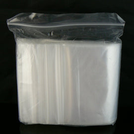 Reclosable zip top storage bags: 4" W x 4" L, clear polypropylene, 2 mil thick, 100 bags