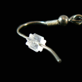 Clear Plastic Earnuts: 4x3mm Ribbed Earring Backs, 144 pcs
