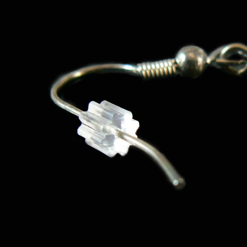 Clear Plastic Earnuts: 4x3mm Ribbed Earring Backs, 144 pcs