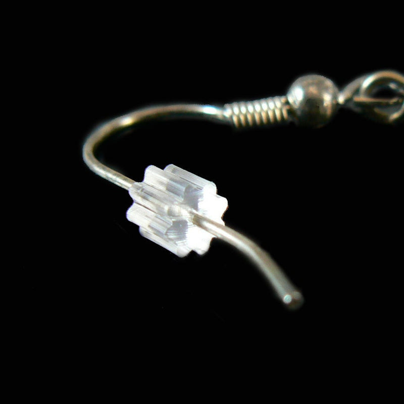 Clear Plastic Earnuts: 4x3mm Ribbed Earring Backs, 144 pcs