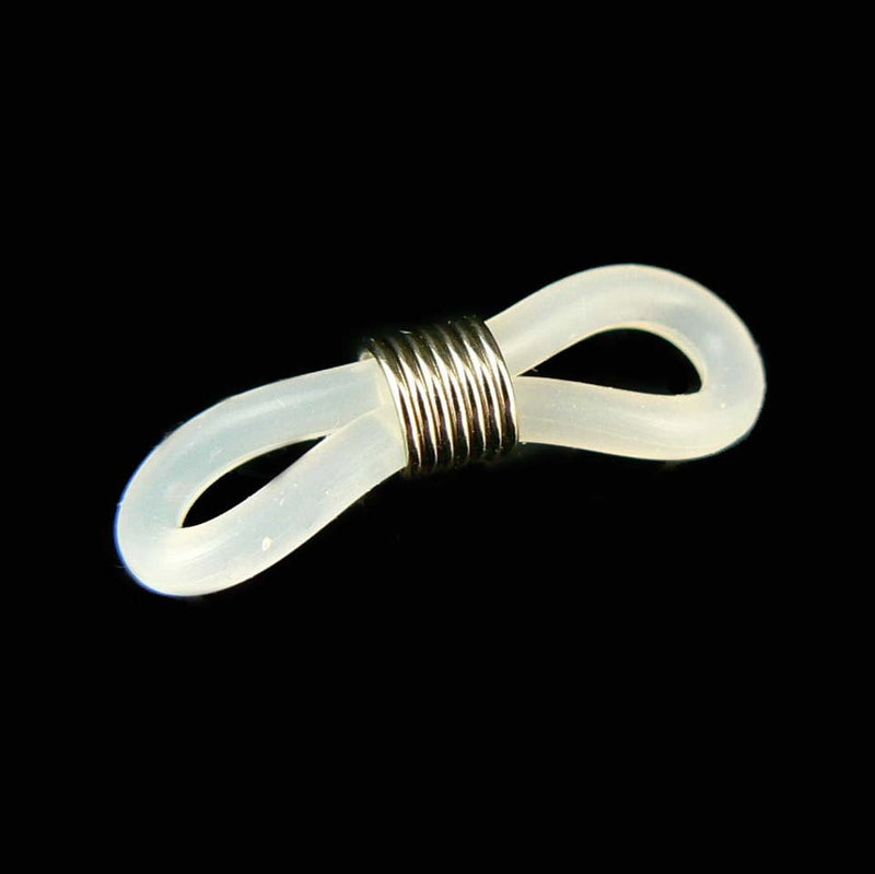 Frost Clear Eyeglasses Holder Ends with Silver Metal Coil (24 Pcs)