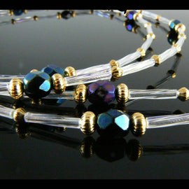 Miyuki Twisted Bugle Beads: TW250AB, 12mm AB Crystal Clear Glass (25g/~420 beads)