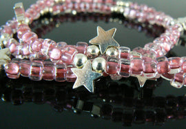Miyuki #5 (4mm) Triangle Glass Seed Beads: Clear Rose-Lined, TR1132, ~22g tube