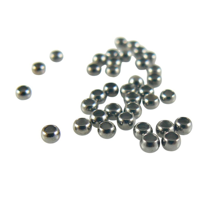 Black Nickel Crimp Beads: 1.3mm ID, Jewelry Making Supplies (100 pcs)