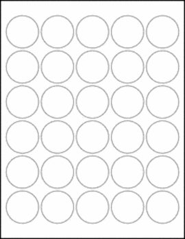 1.5" Circle Labels, Matte White, Permanent Adhesive (300 Labels)
