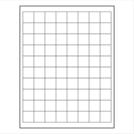 Removable Labels, Matte White, 1" Square, 10 sheets, 800 Total Labels