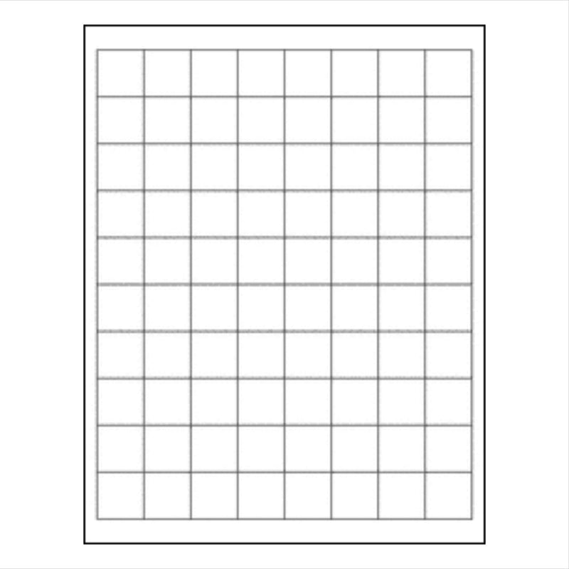 Removable Labels, Matte White, 1" Square, 10 sheets, 800 Total Labels