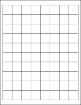 Removable Labels, Matte White, 1" Square, 10 sheets, 800 Total Labels