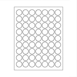 Blank, printable labels: 1" circle, matte white paper with PERMANENT adhesive, 10 sheets= 630 labels