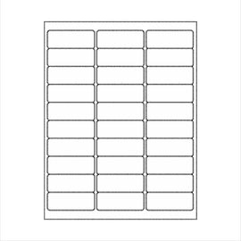 Removable White Matte Labels, Rounded Rectangle 2.625x1 inch, 10 sheets (300 labels)