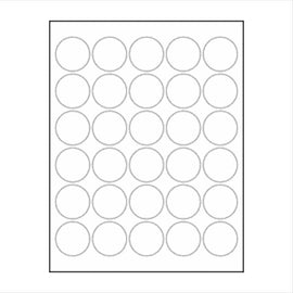 1.5" Circle Labels, Matte White, Permanent Adhesive (300 Labels)