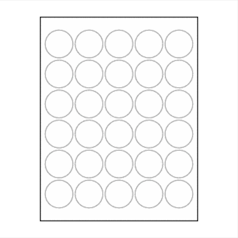 1.5" Circle Labels, Matte White, Permanent Adhesive (300 Labels)