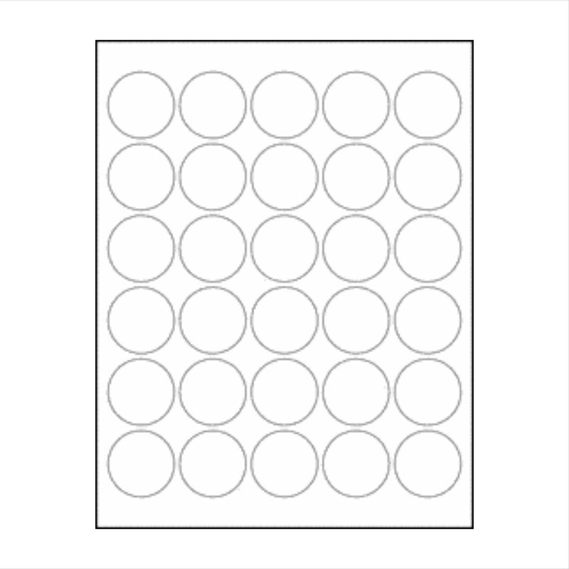 1.5" Circle Labels, Matte White, Permanent Adhesive (300 Labels)