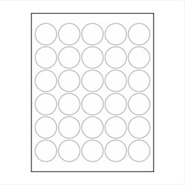 1.5" Circle Labels, Matte White, Permanent Adhesive (300 Labels)
