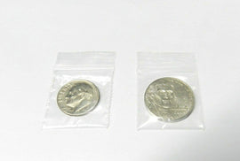 Reclosable zip top storage bags: 1" W x 1" L, clear polyethylene, 100 bags