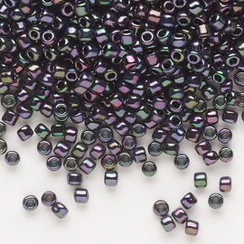 Matsuno Dyna-Mites Seed Beads: Opaque Iris Peacock Purple, Size 8/0 (100g)