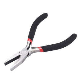 Pliers: flat nose pliers with comfort handle, 5" long, rustless carbon steel, Beadthoven brand
