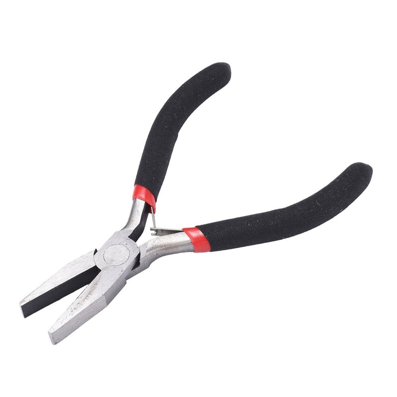 Pliers: flat nose pliers with comfort handle, 5" long, rustless carbon steel, Beadthoven brand