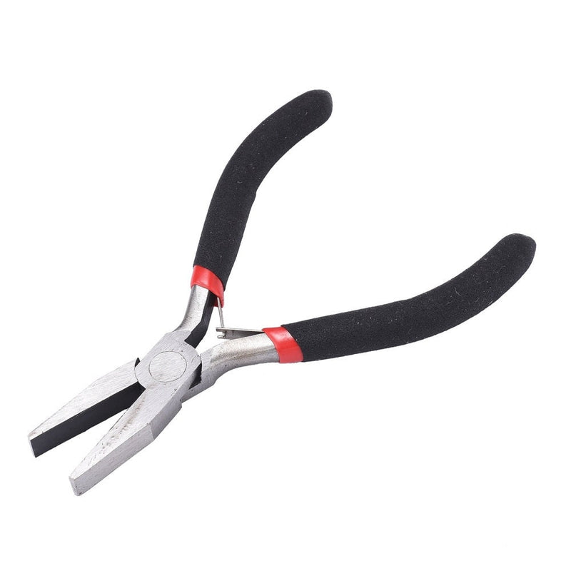 Pliers: flat nose pliers with comfort handle, 5" long, rustless carbon steel, Beadthoven brand