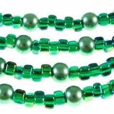 4mm amber yellow color line green triangle glass beads Miyuki1812 20gm ~250 bead