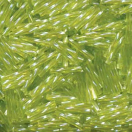 Miyuki TW258AB Twisted Bugle Beads: AB Transparent Chartreuse, 12mm, (25g/~420)