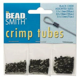 Black Oxide Crimp Tube Assortment: The Bead Smith, 475 pcs, TCBASSTB-R