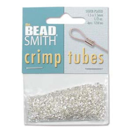 Silver Plated Crimp Tubes: 0.6mm ID, The Bead Smith (~800pcs). TCB15S-B