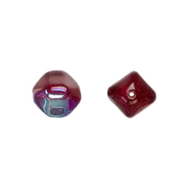 Red AB Czech Glass Beads: 12mm Oval, 8" Strand (18pcs)