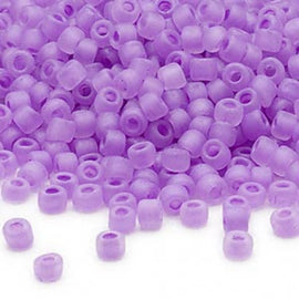 Matsuno Dyna-Mites Size 6/0: Translucent Matte Lilac Seed Beads, 100g Bulk